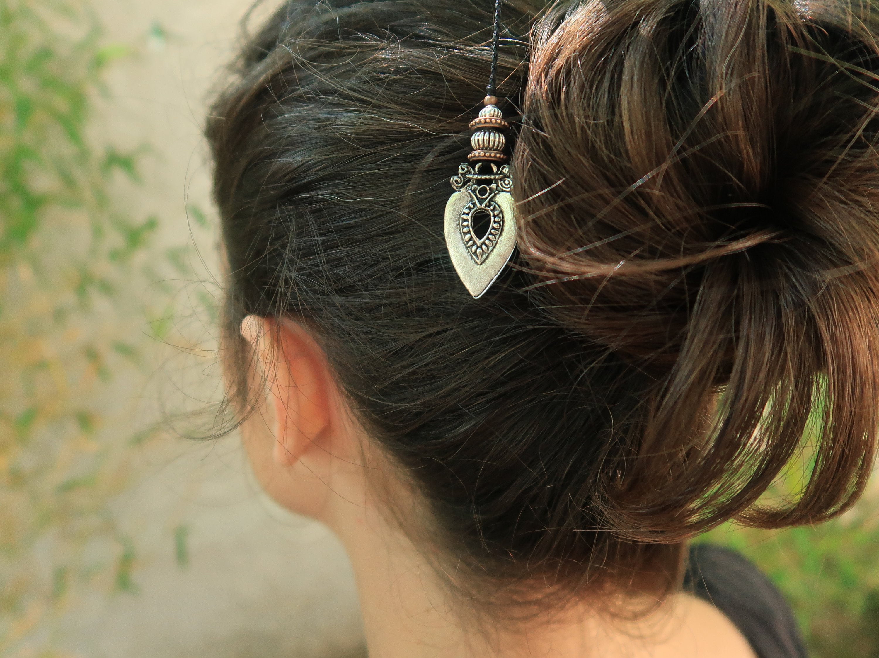 Bastone Per Capelli Intagliato A Mano In Corno, Forcina Per Capelli Francese, Bastoncino Per Capelli In Corno, Accessori Per Capelli Per Donna, Perno Per Capelli In Corno Di Bufalo Naturale - Foto 9