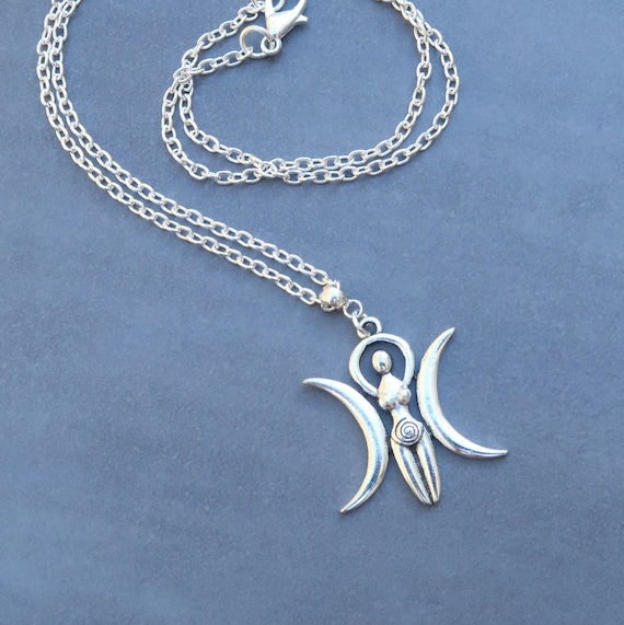 EUEAVAN Collana della Dea Celtica della Fertilità Spirale Dea Fertilità Collana Dea Tripla Luna Ciondolo Pagano Wiccan Magia Amuleto Gioielli Regalo per le donne Madre