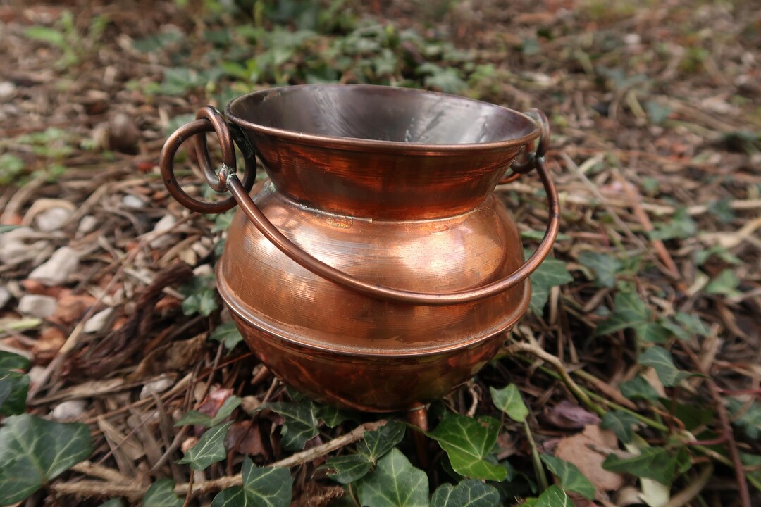 Large Witch's Cauldron for Altar and Ritual, Vintage Copper Cauldron ...