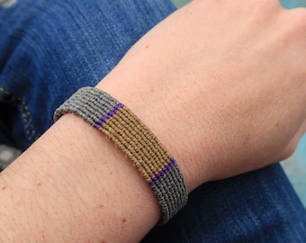 Ethnic macrame cuff bracelet