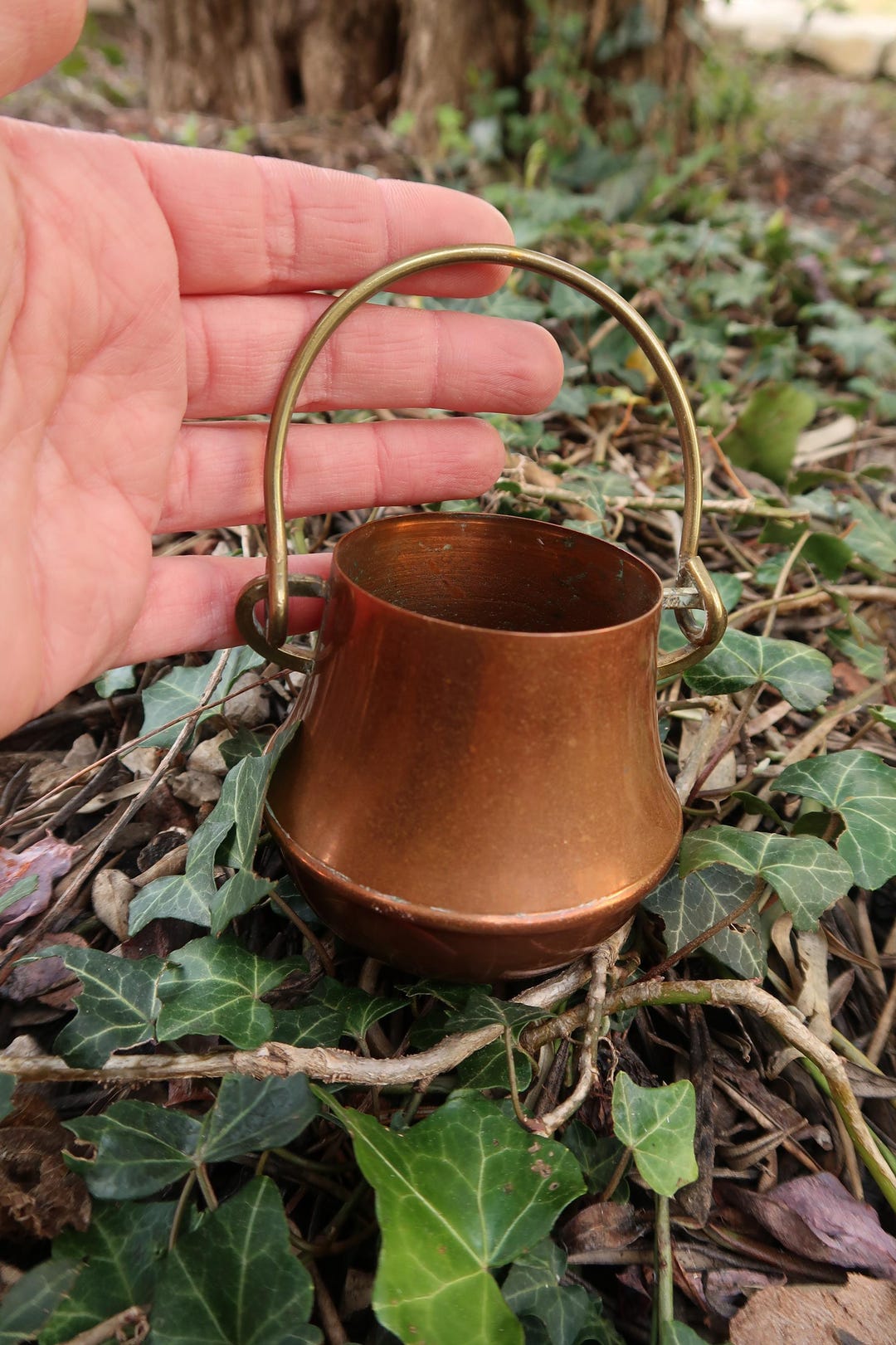 Flared Witch's Cauldron for Altar and Ritual, Small Vintage Copper ...
