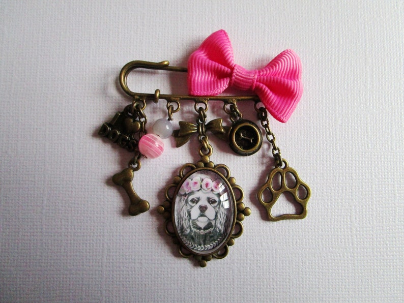 PIN Brooch Mam /' Miss jumper costume jewelry bronze cabochon