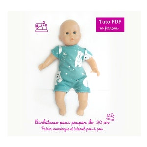 Sewing pattern and tutorial in PDF - Romper / Bodysuit / Swimsuit for 30 cm baby doll