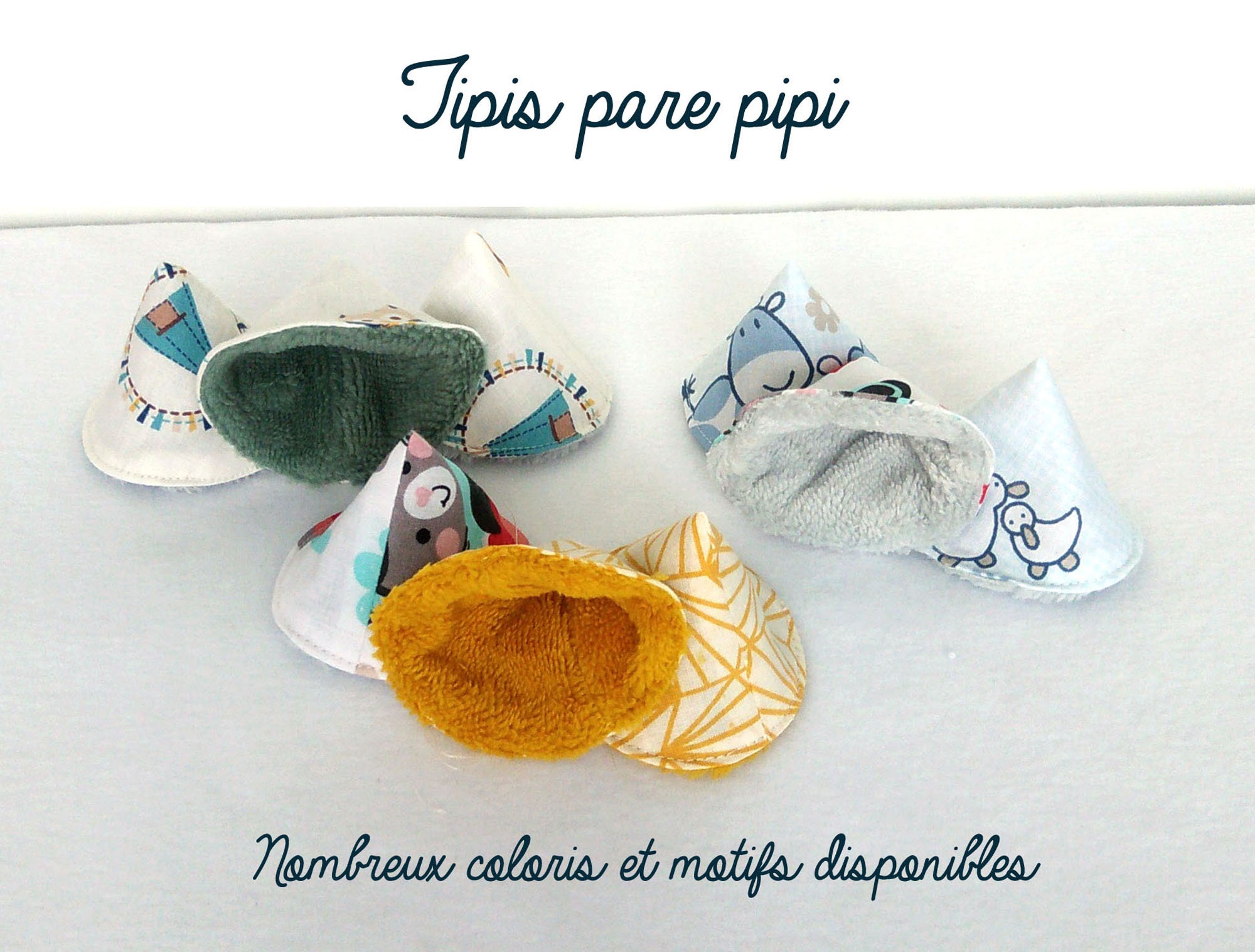 4 Cônes Anti-Pipi Bébé - Coton/Éponge Bambou - Lavable 30°C