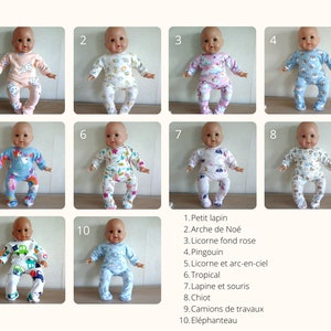 Pajamas for dolls like Corolle or Famosa Nenuco, ..., size 20, 30 or 36 cm image 2