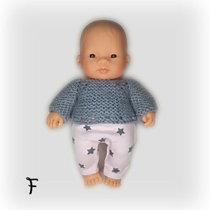 Miniland doll clothes 21 cm: Legging type pants and wool sweater Several versions available F (2)