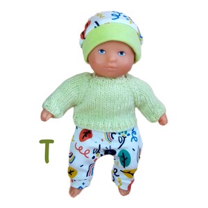 Kleidung für 20 cm große Corolle „Mini Calin“-Babypuppen: Kleidchen oder Pullover und Leggings-Set – Jersey und Wolle, verschiedene Farben T