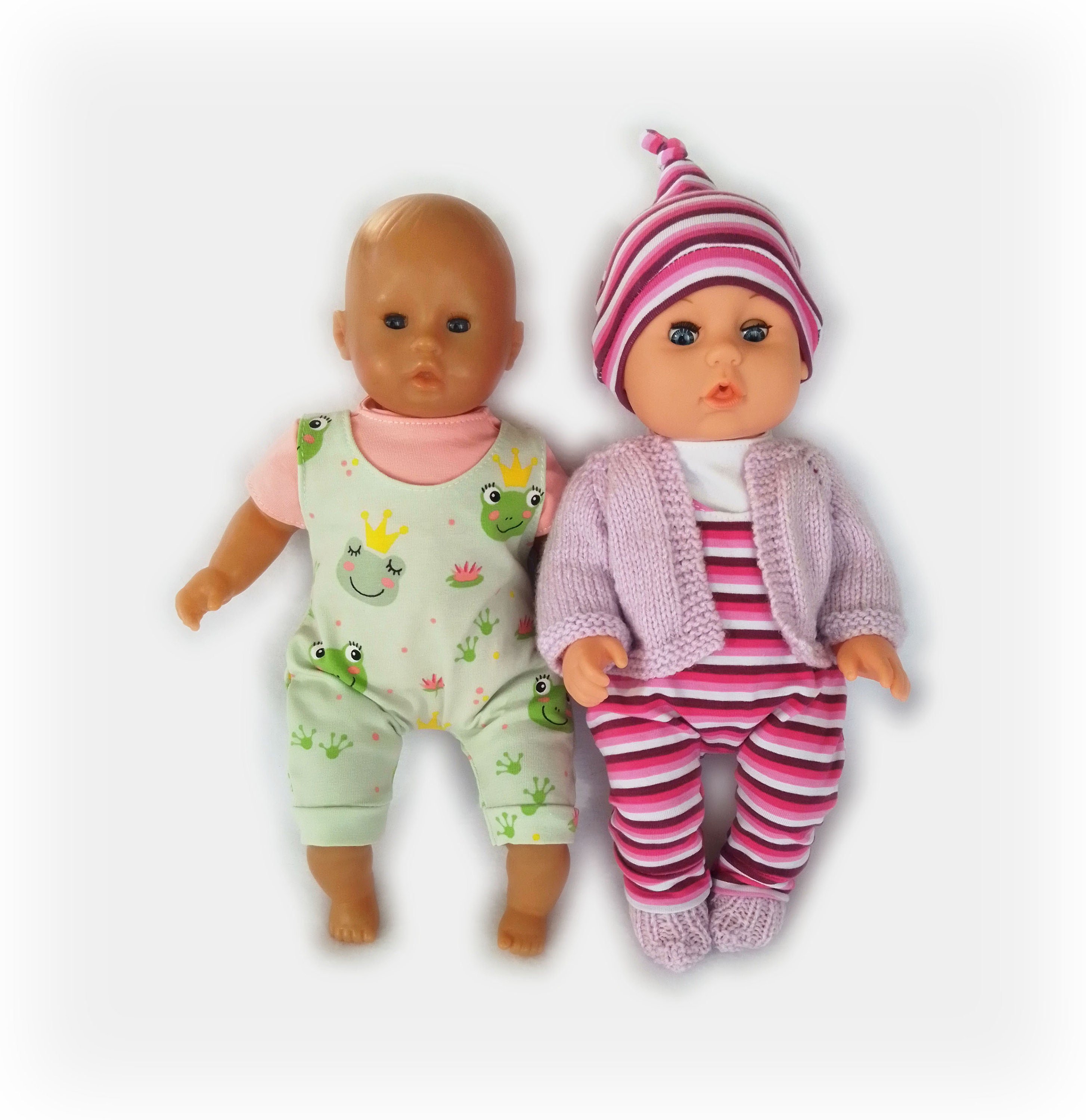 Heless 2424 - Vêtements de poupée 100% Coton Bio, Set de 2 pièces avec Robe et Bandeau de Cheveux Vert Sauge pour poupées et Peluches de 35 à 45 cm