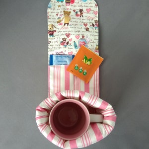 Mug bag, sac à mug, protège mug, protège tasse, thé-café, en coton et garnissage polyester image 5