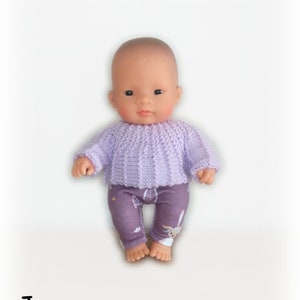 Vêtements de poupon Miniland 21 cm : Pantalon type legging et pull en laine Plusieurs versions disponibles J (2)