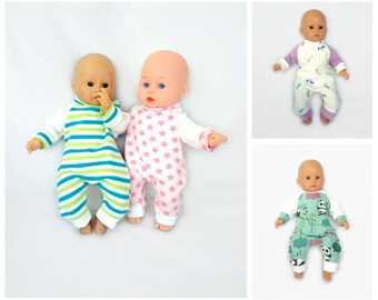 Jumpsuit/onesie type clothing for 30 and 36 cm baby dolls (Corolle, Nenuco, etc.) in jersey fabric - Various patterns to choose from