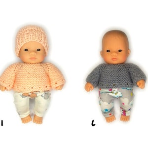 Miniland doll clothes 21 cm: Legging type pants and wool sweater Several versions available image 10