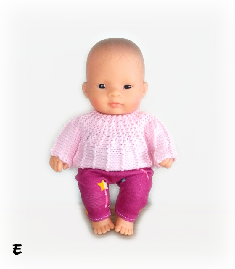 Miniland doll clothes 21 cm: Legging type pants and wool sweater Several versions available E (2)