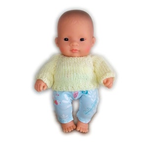 Miniland doll clothes 21 cm: Legging type pants and wool sweater Several versions available K (2)