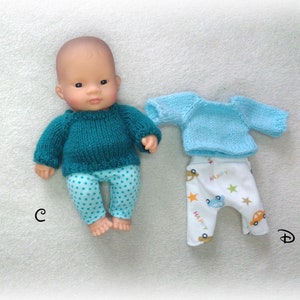 Miniland doll clothes 21 cm: Legging type pants and wool sweater Several versions available image 3