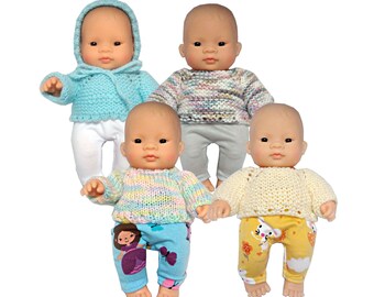Kleidung für Paola Reina oder Miniland 21 cm Puppen: Leggings-Hose und Wollpullover oder Sweatshirt – verschiedene Ausführungen erhältlich