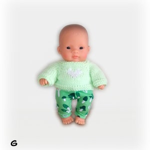 Miniland doll clothes 21 cm: Legging type pants and wool sweater Several versions available G (2)