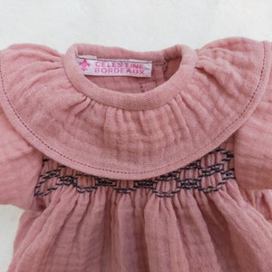 Robe à smocks double gaze bois de rose image 5