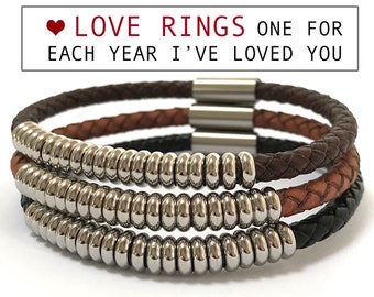 Romantic Gift For Him | Valentines Day Gift | Sentimental Meaningful Gift for Boyfriend Husband | Anniversary Gift |  Mens Leather Bracelet