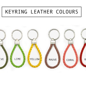 ANNIVERSARY KEYRING Personalised Leather Anniversary Gift 3rd Anniversary Custom Keychain with Initial Charm For Him For Her Bild 3