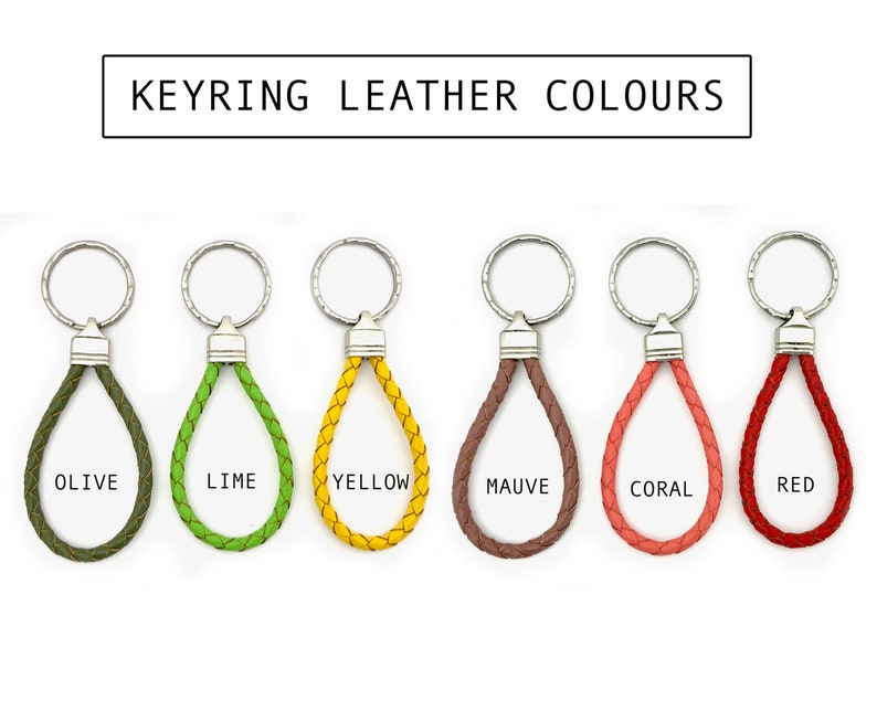 ANNIVERSARY KEYRING Personalised Leather Anniversary Gift 3rd Anniversary Custom Keychain with Initial Charm For Him For Her Bild 3