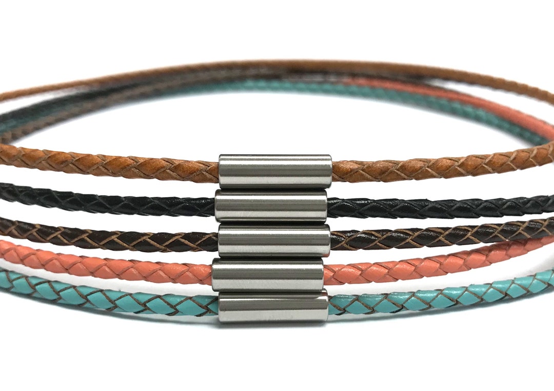 LEATHER CORD NECKLACE Men's & Women's Braided Genuine Leather Cord 3mm