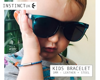 KIDS BRACELET - Genuine Leather - Toddler, Children's jewellery. Son/Daughter Bracelet, Matching Mum & Dad options