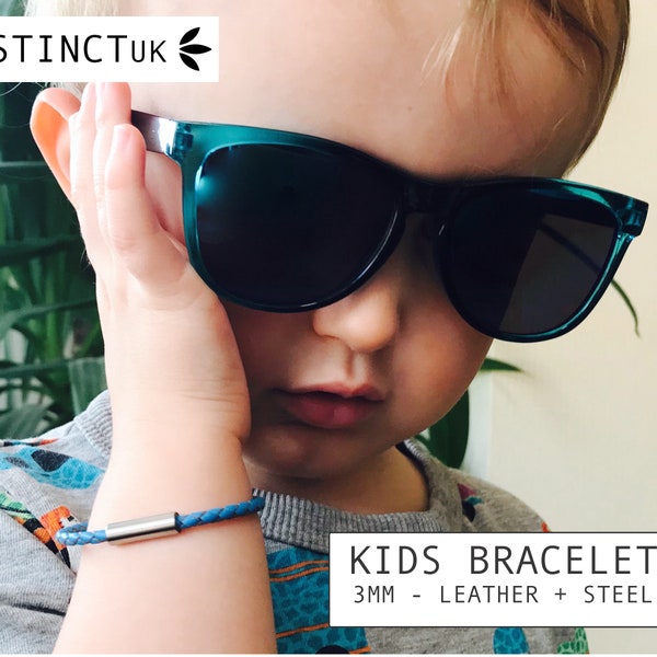 KIDS BRACELET - Genuine Leather - Toddler, Children's jewellery. Son/Daughter Bracelet, Matching Mum & Dad options