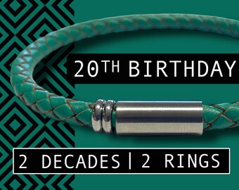 20th BIRTHDAY BRACELET gift for Men and Women | Birthday Bracelet  | Birthday gift for Boyfriend/Brother/Son/Friend/Grandson