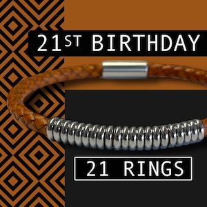 21ST BIRTHDAY GIFT For Men and Women | 21st Birthday Bracelet | Leather Bracelet | Special gift for 21st birthday