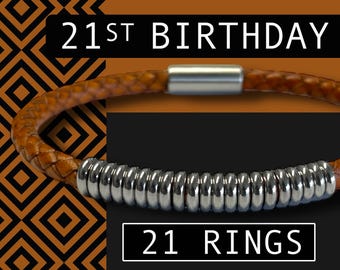 21ST BIRTHDAY GIFT For Men and Women | 21st Birthday Bracelet | Leather Bracelet | Special gift for 21st birthday