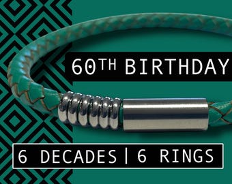 60th BIRTHDAY BRACELET gift for Men and Women | Birthday Bracelet  | Birthday gift for Husband/Boyfriend/Brother/Son/Friend