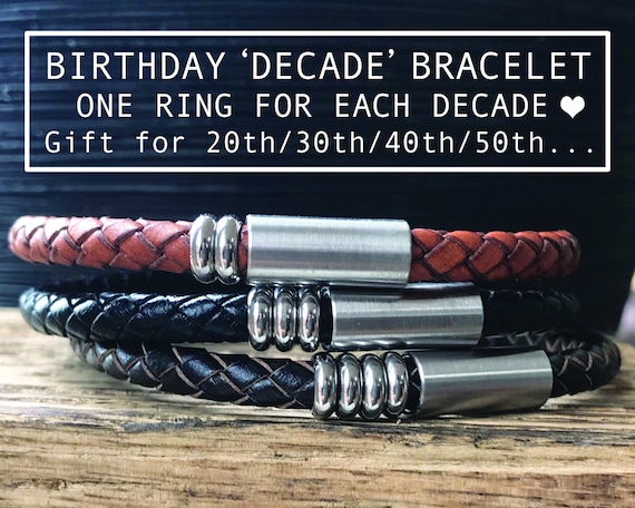 Birthday Gift For Him Leather Bracelet For Men Etsy