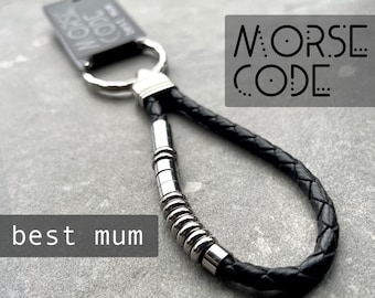 BEST MUM KEYRING | Morse Code Keyring - Best Mum | Gift For Mum | Mothers Day Gift | Birthday keyring | Leather Keyring