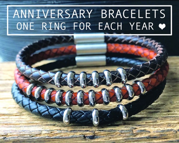ANNIVERSARY GIFT for Him Wedding Anniversary Bracelet Leather Anniversary Gift for Men Etsy