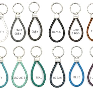 ANNIVERSARY KEYRING Personalised Leather Anniversary Gift 3rd Anniversary Custom Keychain with Initial Charm For Him For Her Bild 4