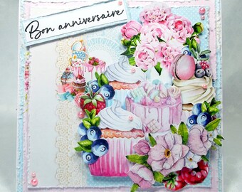 Birthday Card Cake Etsy