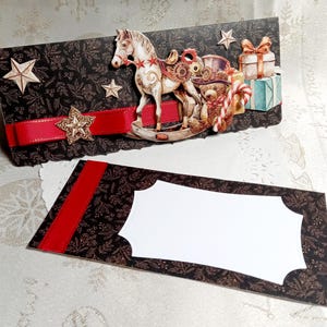 Pochette cadeau Noel ou Nouvel an fait main en format enveloppe - Plusieurs modèles à choisir