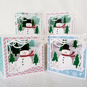 Carte 3D Bonhomme de neige fait main avec enveloppe, plusieurs modèles au choix