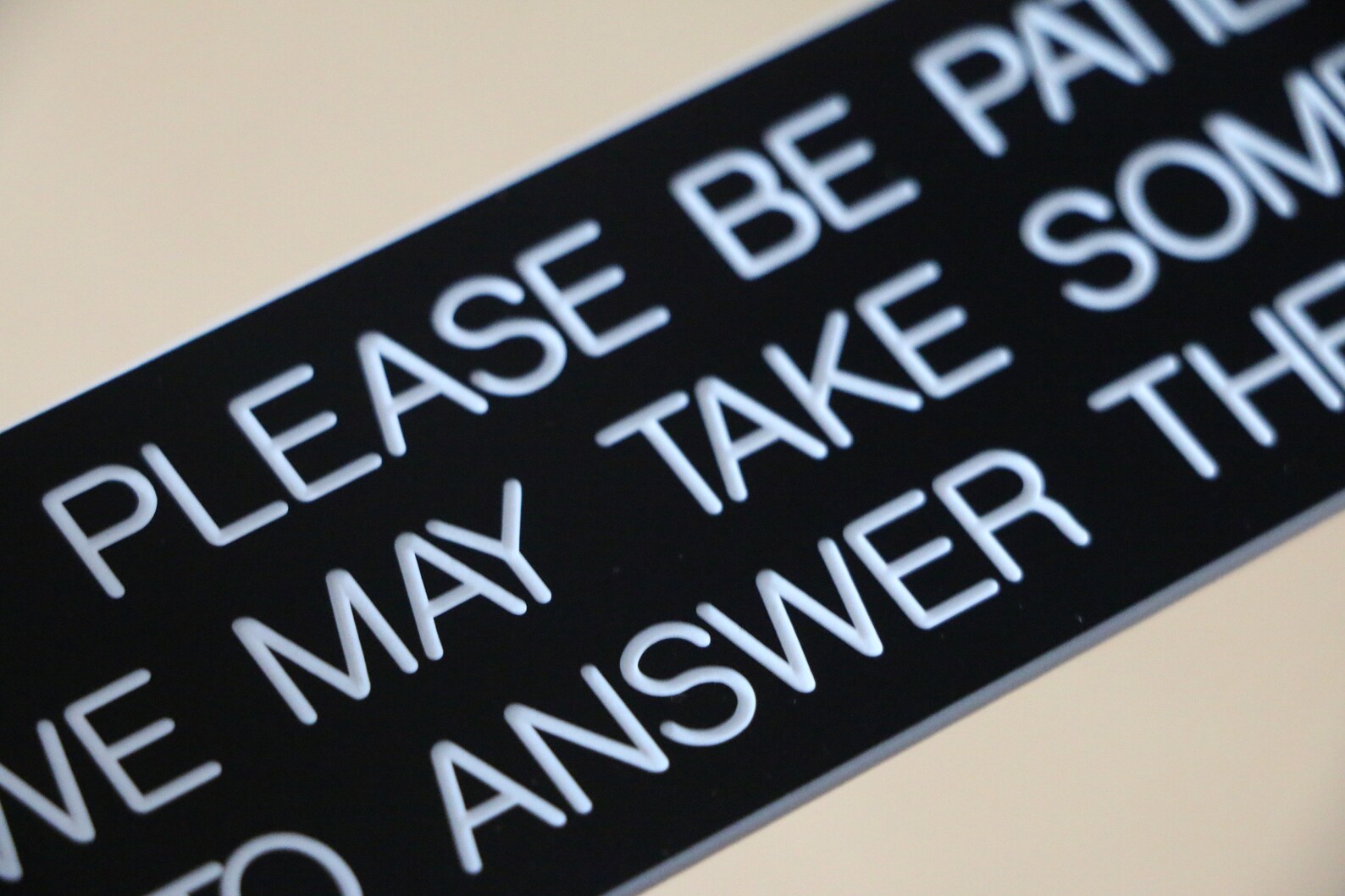 Plastic Laminate Sign 145mm x 45mm Slow to Answer Door Etsy