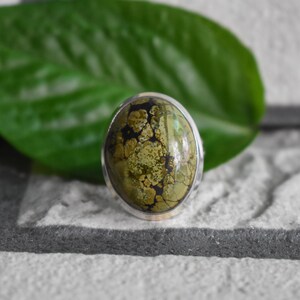 925 silver natural turquoise ring-tibetan turquoise ring-natural tibetan turquoise ring-gemstone ring-oval  shape turquoise ring