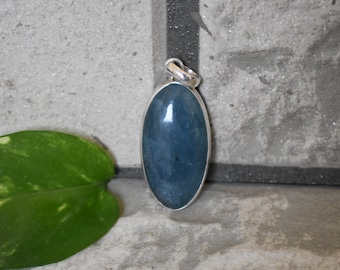 Handmade 925 Silver Aquamarine Pendant, Sky Blue Gemstone