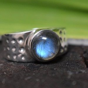 mens blue labradorite ring-unisex labradorite ring-925 silver blue labradorite ring-mens labradorite ring-labradorite ring-handmade ring