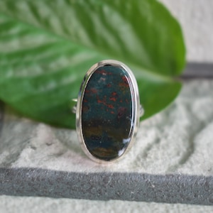 925 silver natural bloodstone ring-blood stone ring-bloodstone ring-green bloodstone ring--bloodstone design ring-bloodstone ring