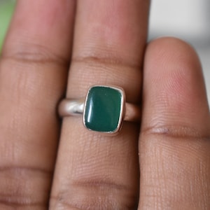 925 silver natural green onyx ring-green onyx ring-onyx ring-natural onyx ring-handmade ring-ring for women-design ring