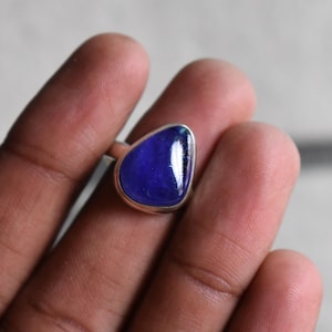 Anel de tanzanita de prata 925 - anel de tanzanita azul natural - anel de tanzanita azul - anel feito à mão - anel para mulheres - anel de design