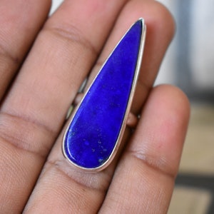 925 silver natural lapis ring-lapis lazuli ring-blue lapis ring-natural blue lapis ring-round shape lapis ring-natural lapis lazuli ring