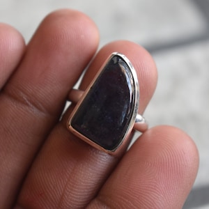 925 silver blue iolite ring-natural iolite sunstone ring-sunstone ring-blue gemstone ring-iolite ring-natural iolite ring-unique iolite ring