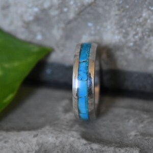 925 silver natural turquoise band-turquoise band-natural turquoise band-turquoise band-high quality turquoise band