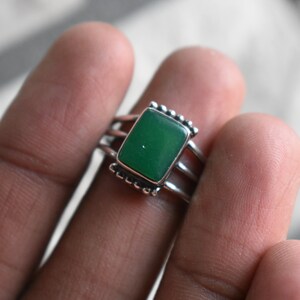 925 silver natural green onyx ring-green onyx ring-onyx ring-natural onyx ring-handmade ring-ring for women-design ring